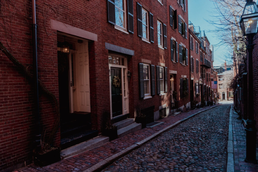 Walk down Acorn Street during your boston solo trip and you will feel like you are back in time. The red brick and cobblestones are so pretty. 