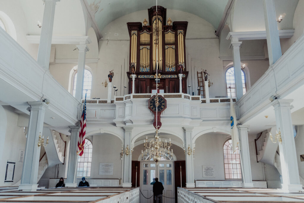 The Old North Church has a grand meeting room. 