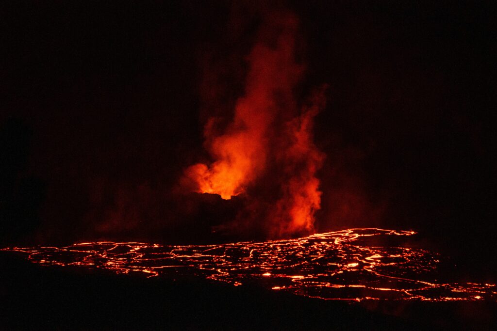 On my solo trip, I visited an active lava field. 