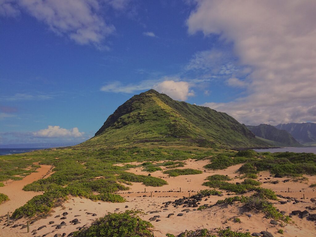 Hiking to Ka'ena Point is hard but worth it once you see the point and both the North and South Shore of Hawaii.