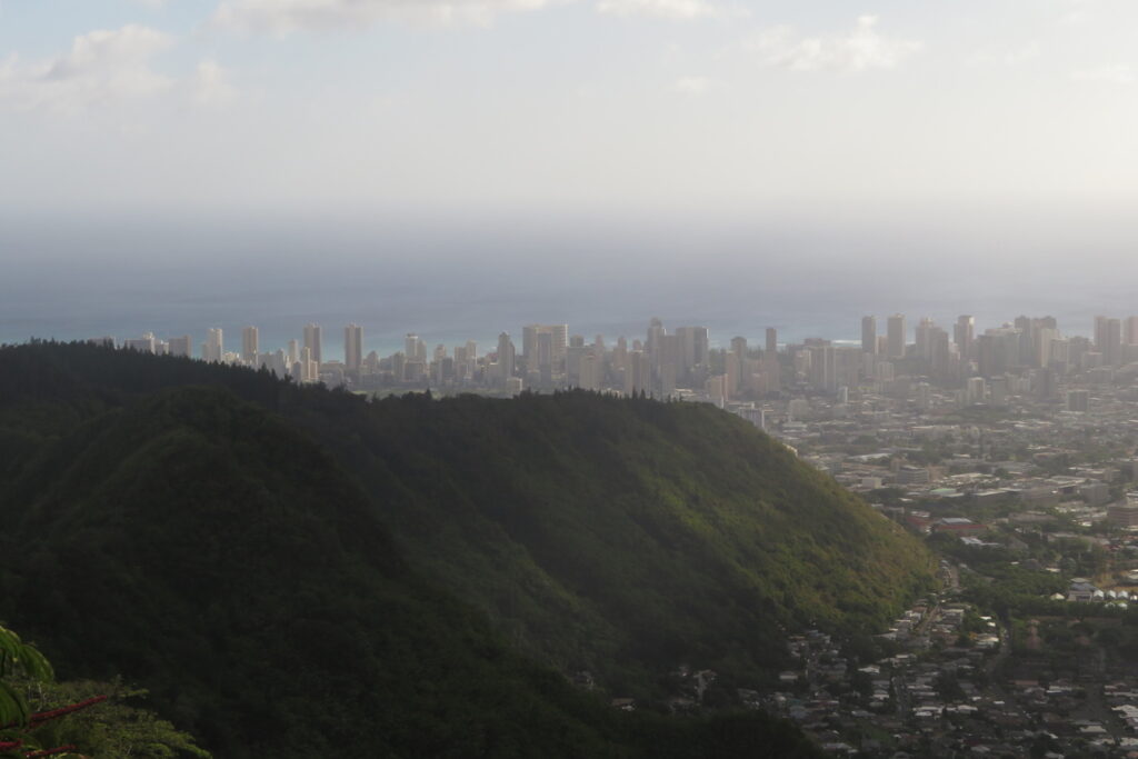 Solo hiking Mount Olympus provides a great view of Honolulu. 