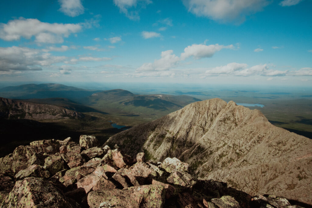 The summit of the highest peak in Maine in Baxter State Park. 