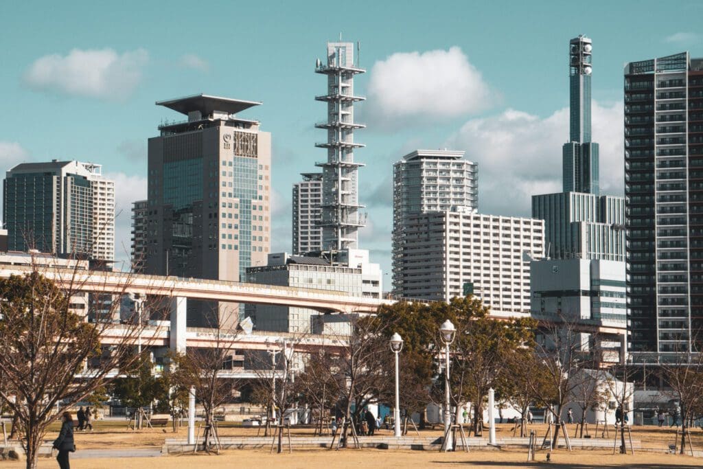 View of the Kobe skyline during the day. Kobe is a great day trip to do during a Osaka solo trip. 