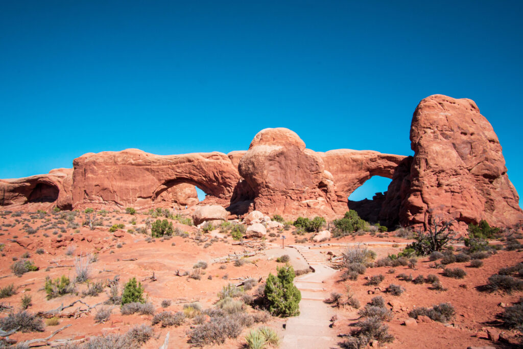 The Window Arches at Arches National Park. 