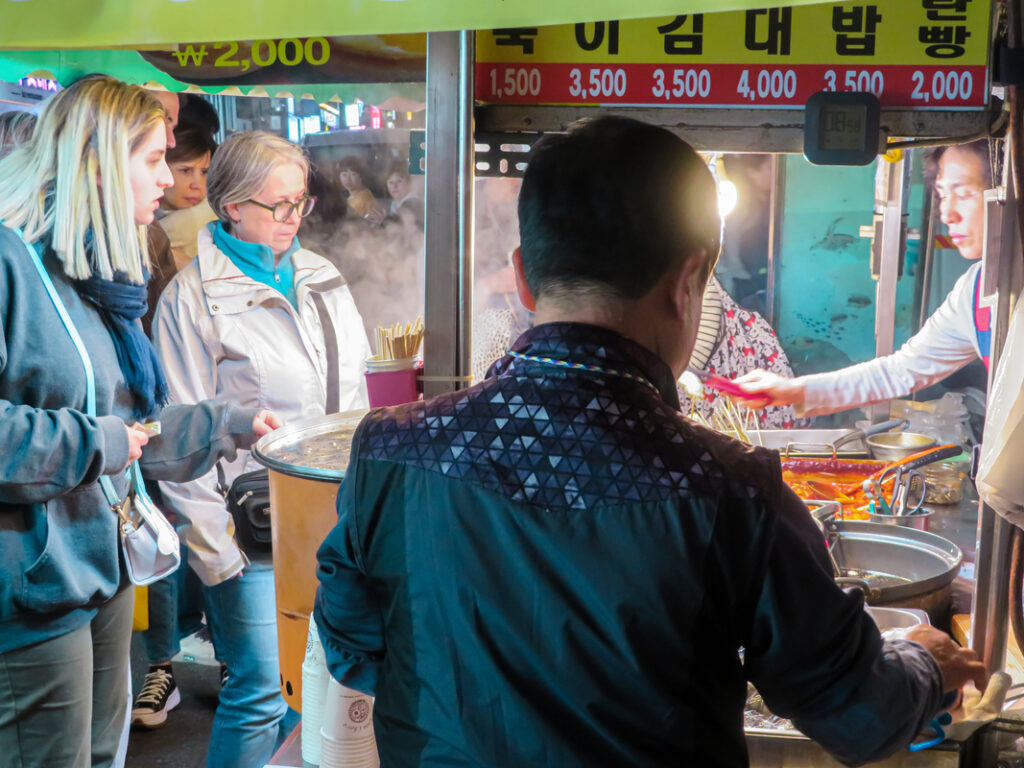 A street food stand in Seoul
