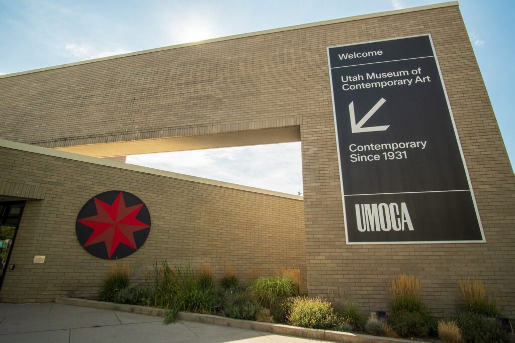 The outside entrance of the Utah Museum of Contemporary Art. 