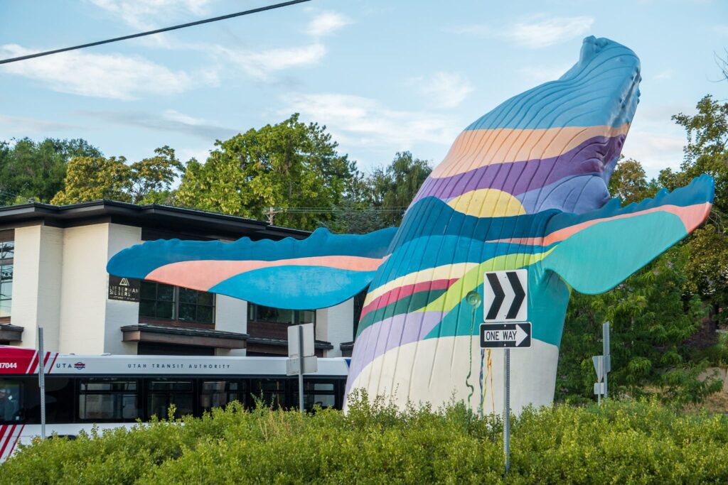 The Whale sits in the middle of a roundout in Central City, a neighborhood of Salt Lake City.