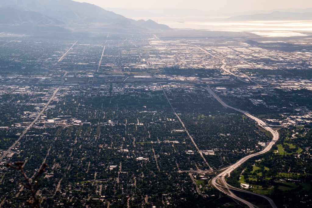 View of Salt Lake Valley from the Wasatch Mountains 