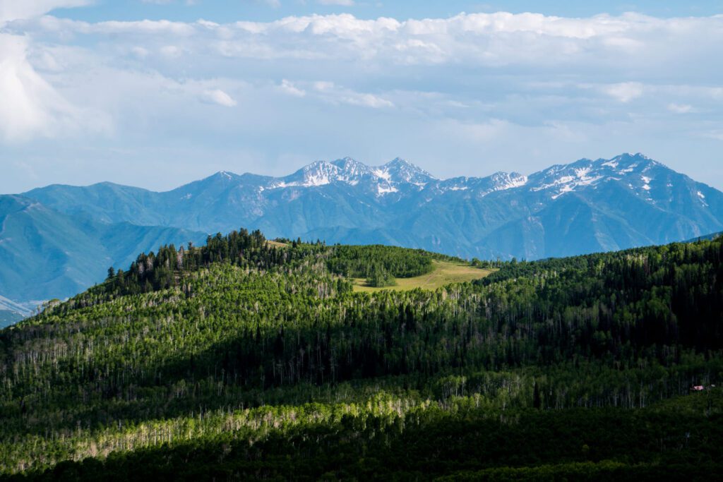 View from Empire Pass Overlook along Guardsman Pass near Park City Utah 