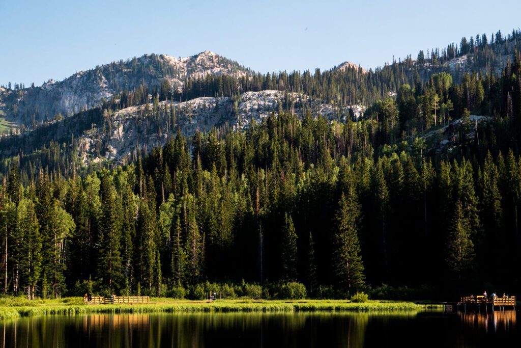 View of Silver Lake at Brighton Ski Resort in Utah 