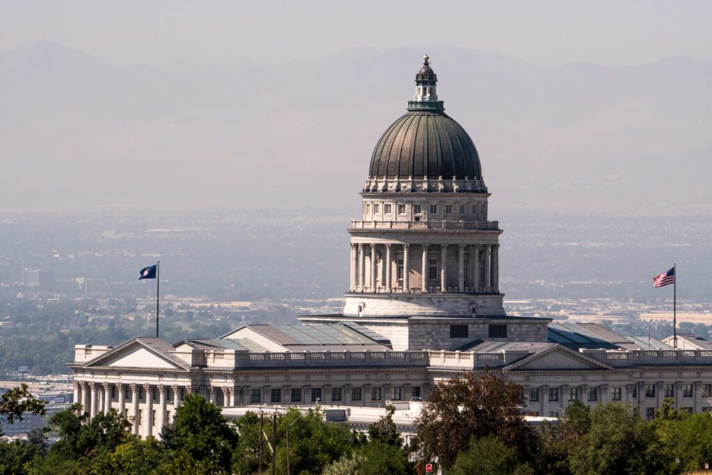 View of Salt Lake City Capitol. Visiting this iconic building is one of the best things to do alone in Salt Lake City.