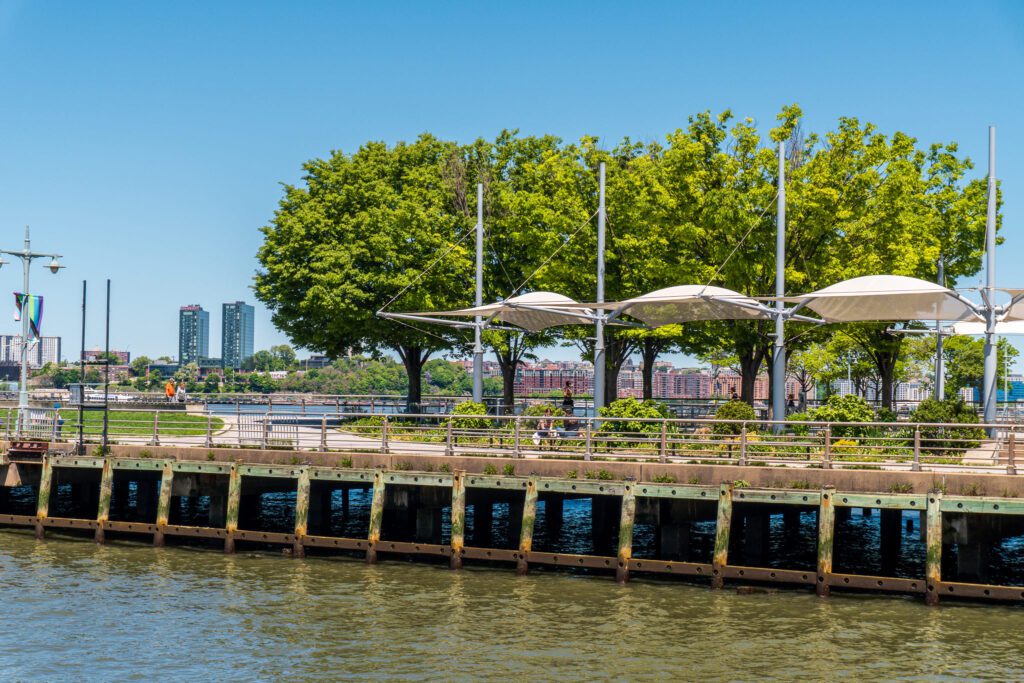 Pier 45 in New York on a sunny day