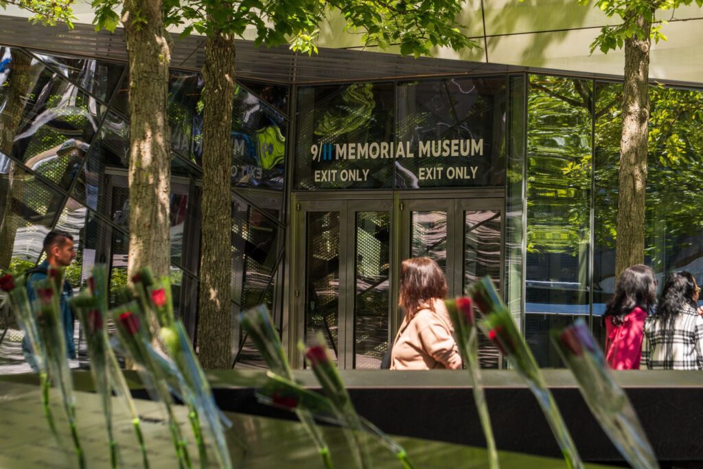 Visitors enter the 9/11 museum in Manhattan