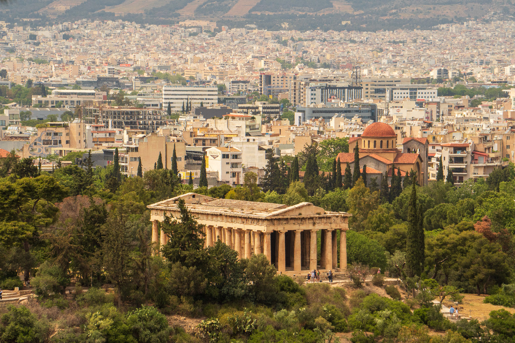 An expansive view of Athens historic district. 