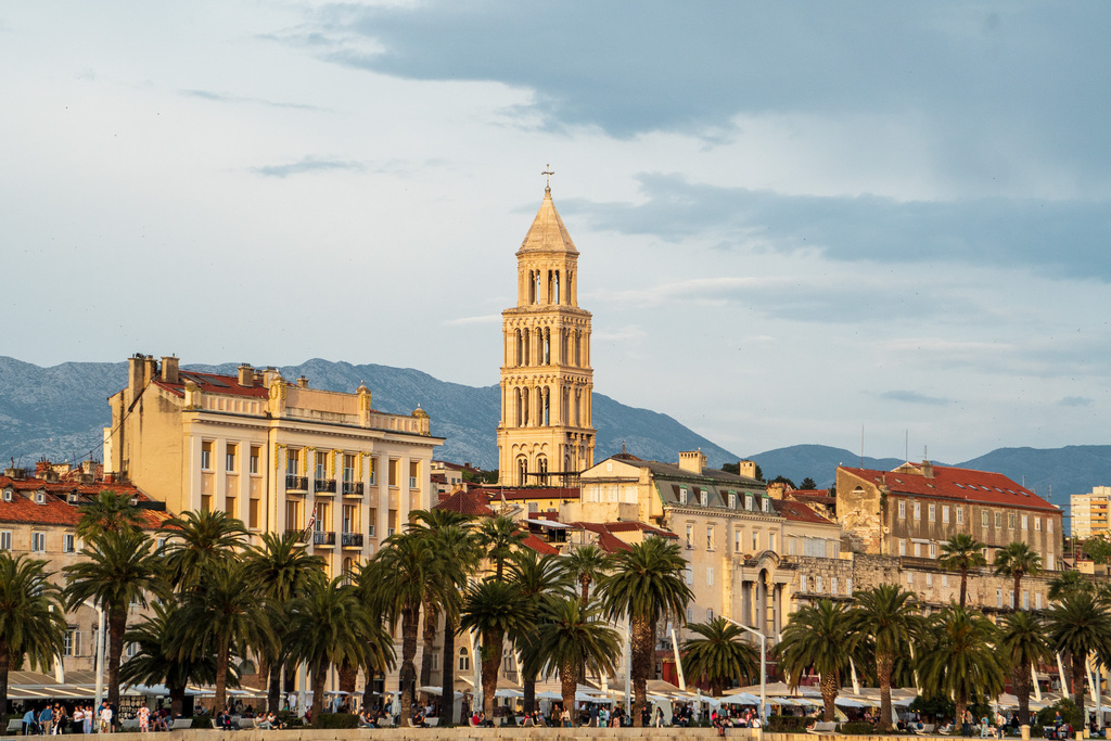 Diocletian’s Palace frames the city of Split, Croatia. 