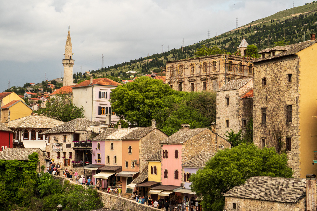 An ottoman-inspired shopping street in Mostar. 