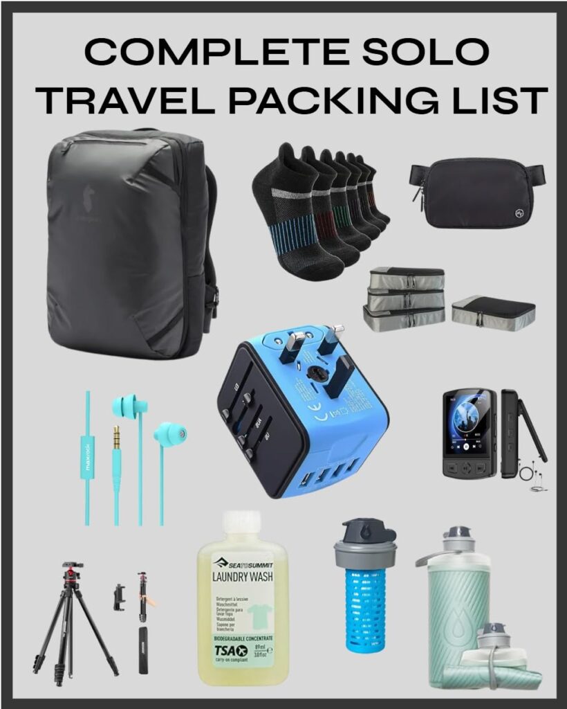 An screenshot of my amazon storefront that lists items for my solo travel packing list
