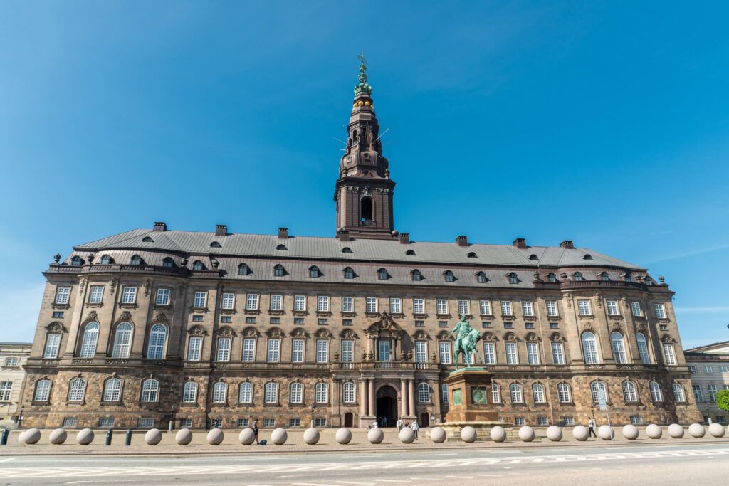 Christiansborg Palace stands tall in Central Copenhagen